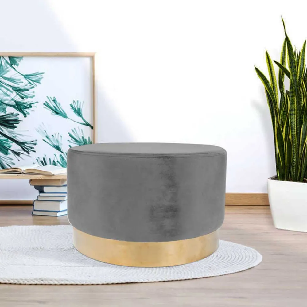 Wohnen Grauer Hocker mit 55 cm Durchmesser - Marina