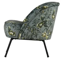 Wohnen Grauer Polstersessel mit Blumen Muster Melissa im Retro Look