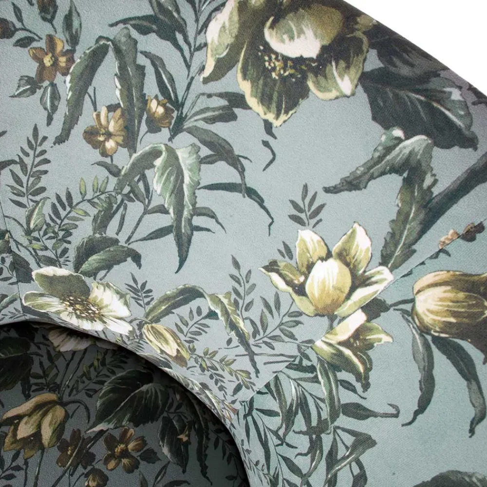 Wohnen Grauer Polstersessel mit Blumen Muster Melissa im Retro Look