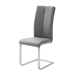 Wohnen Sessel|Wohnzimmerstühle*Grauer Polsterstuhl für den Esstisch Cimbaly mit Schwinggestell (4er Set)