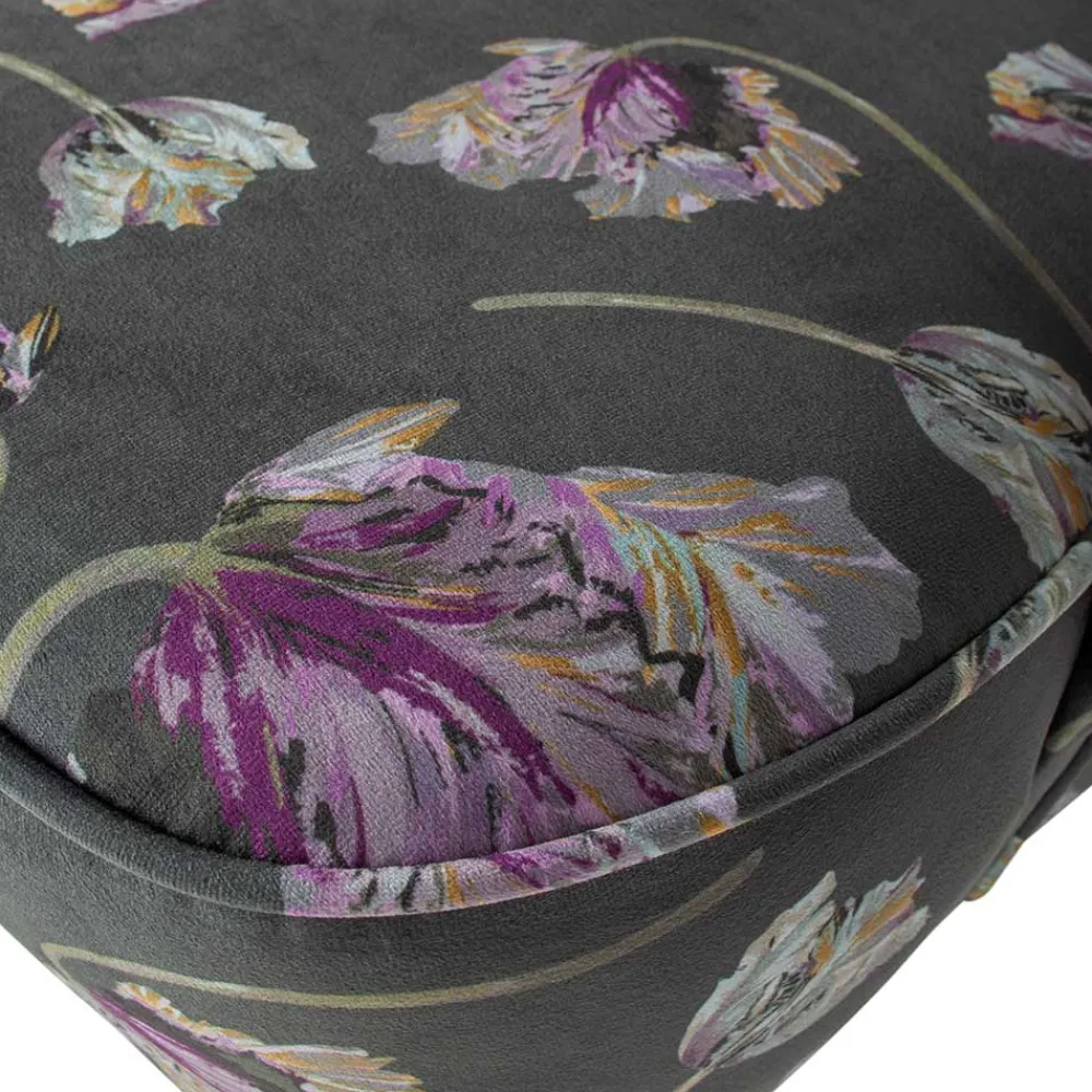 Wohnen Grauer Samt Sessel mit Tulpen Lila - Kiyoshi