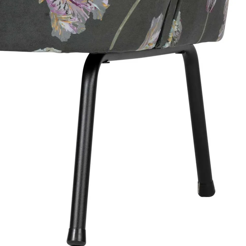 Wohnen Grauer Samt Sessel mit Tulpen Lila - Kiyoshi