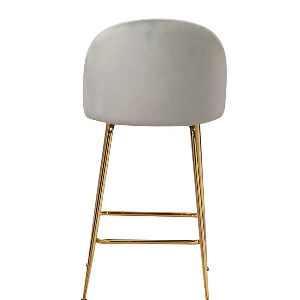 Wohnen Grauer Samt-Barstuhl im Retro Look - Hovalta (2er Set)