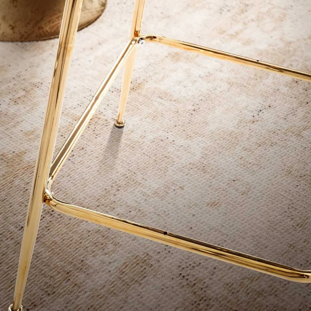 Wohnen Grauer Samt-Barstuhl im Retro Look - Hovalta (2er Set)