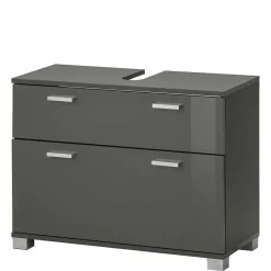 Wohnen Grauer Unterschrank fürs Waschbecken Hochglanz - Ulivia