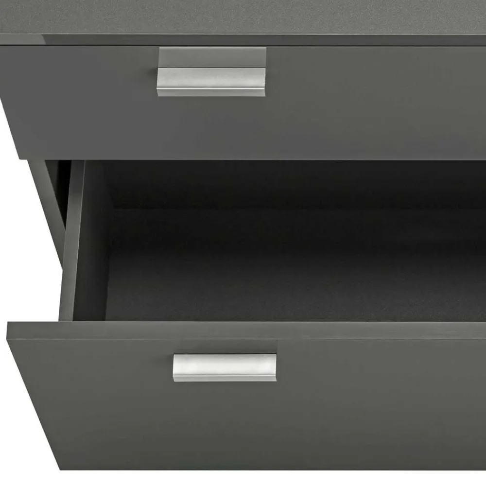 Wohnen Grauer Unterschrank fürs Waschbecken Hochglanz - Ulivia