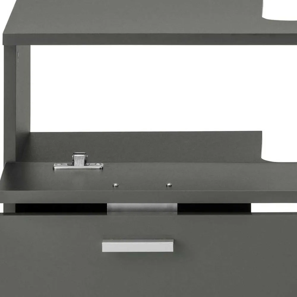 Wohnen Grauer Unterschrank fürs Waschbecken Hochglanz - Ulivia