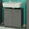 Wohnen Waschtisch|Waschbeckenunterschränke*Grauer Waschbecken Schrank auf Rollen - Invicalo