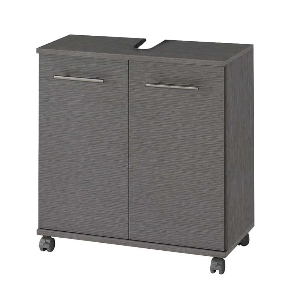 Wohnen Waschtisch|Waschbeckenunterschränke*Grauer Waschbecken Schrank auf Rollen - Invicalo