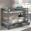 Kinder Wohnen Graues Etagenbett in drei Höhen wählbar - Potosia