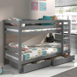Kinder Wohnen Graues Etagenbett in drei Höhen wählbar - Potosia