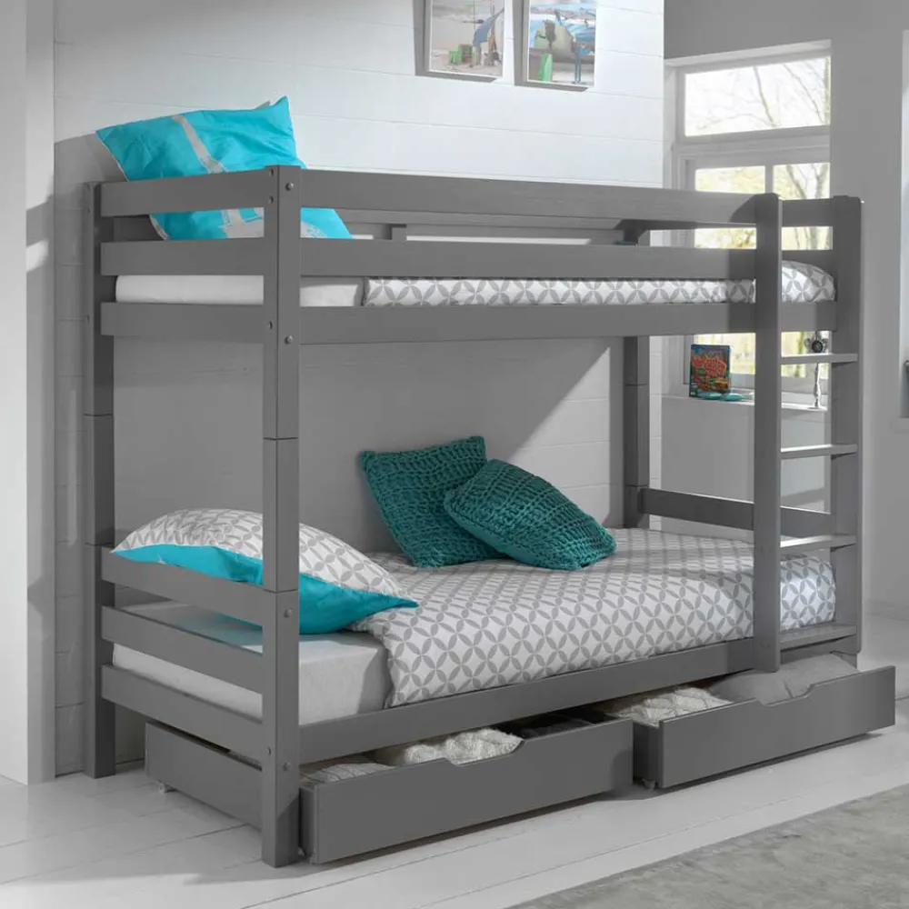 Kinder Wohnen Graues Etagenbett in drei Höhen wählbar - Potosia
