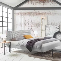 Wohnen Skandinavische Möbel*Graues Polsterbett im Skandi Design - Fabia
