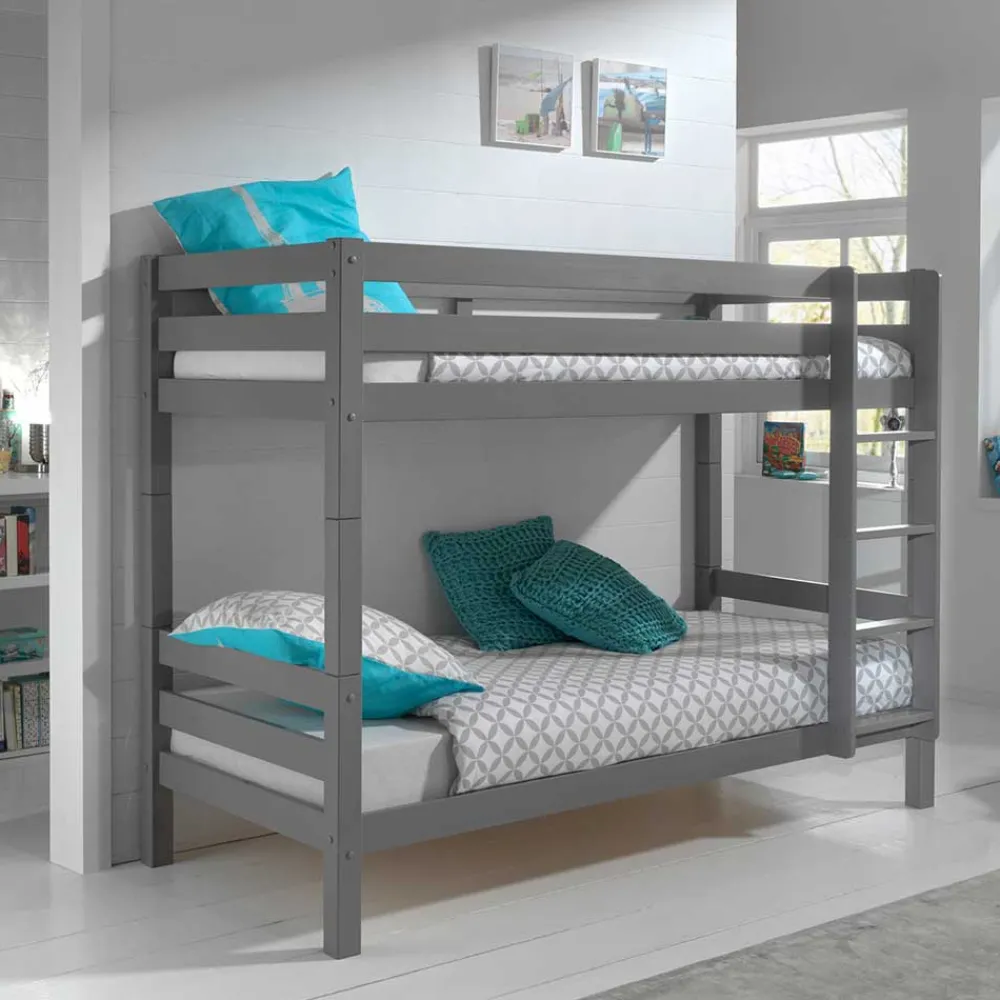 Wohnen Kinderbetten*Graues Stockbett Etagenbett in drei Höhen - Vadromo