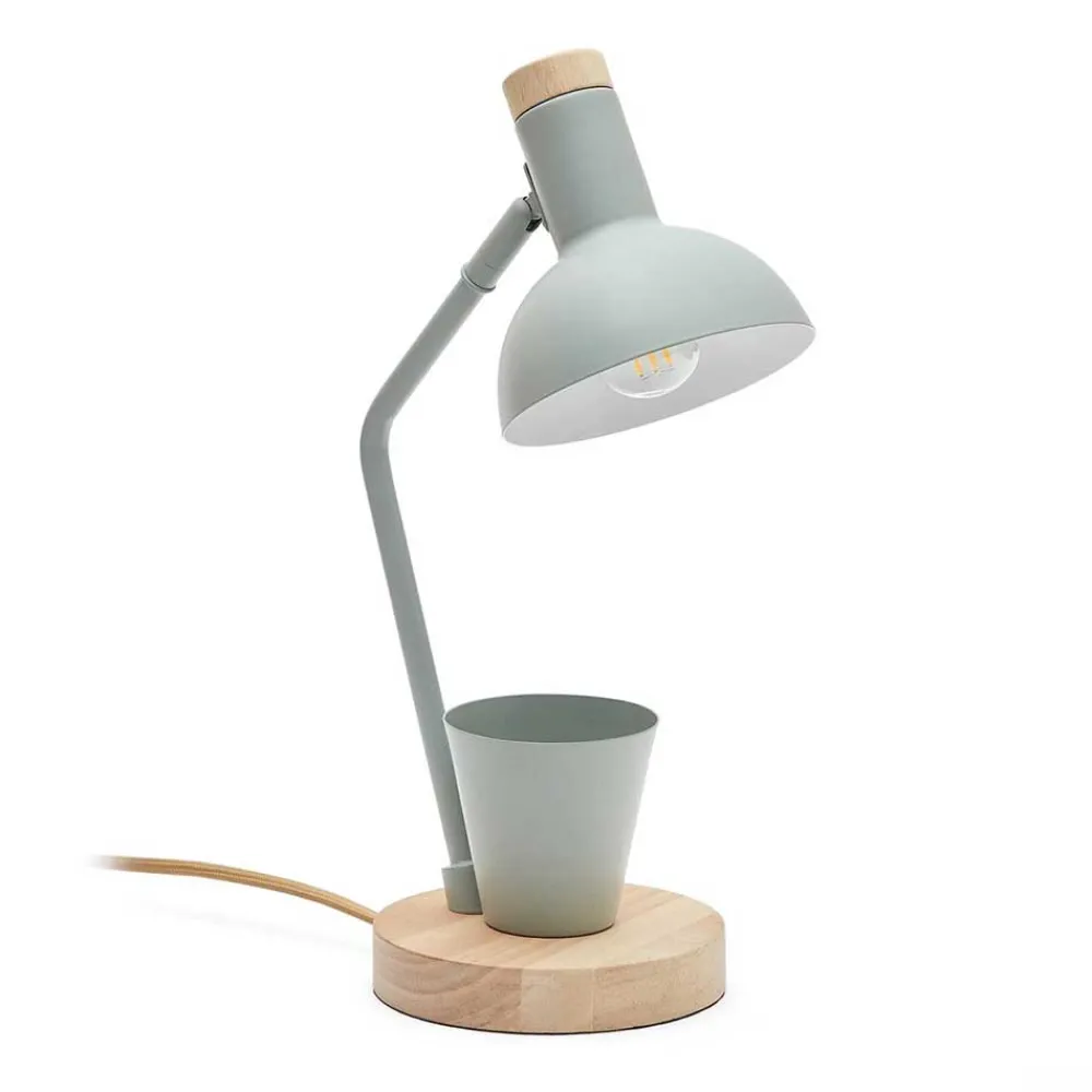 Wohnen Lampen & Leuchten*Graugrüne Schreibtischleuchte mit Stifthalter - Jeffa