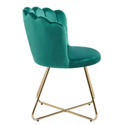 Wohnen Retro Möbel|Designermöbel*Grüne Muschelstühle aus Samt - Baly (2er Set)