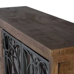 Wohnen Große Design Kommode mit Glas Metalltüren - Everton