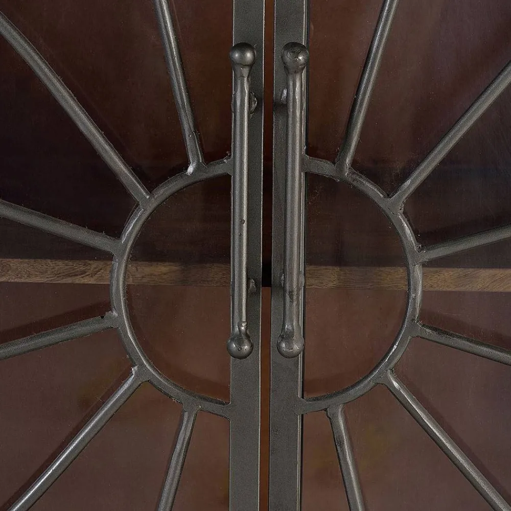 Wohnen Große Design Kommode mit Glas Metalltüren - Everton