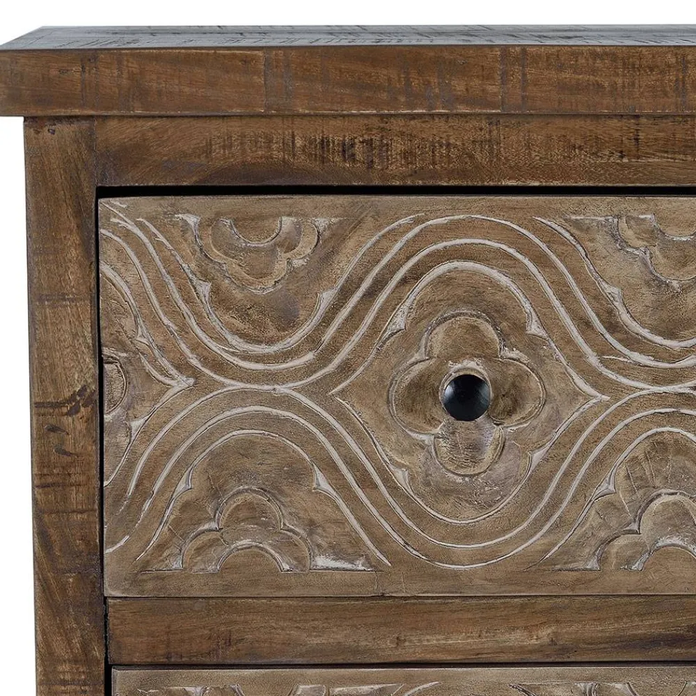 Wohnen Große Design Kommode mit Glas Metalltüren - Everton