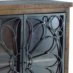 Wohnen Große Design Kommode mit Glas Metalltüren - Everton