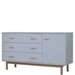 Wohnen Sideboards*Große Kombi-Kommode in Grau mit Eiche - Caldaro