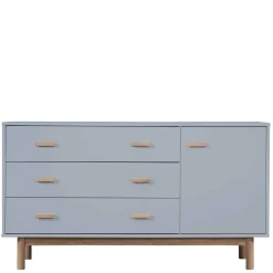 Wohnen Sideboards*Große Kombi-Kommode in Grau mit Eiche - Caldaro