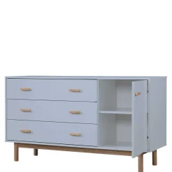Wohnen Sideboards*Große Kombi-Kommode in Grau mit Eiche - Caldaro