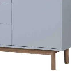 Wohnen Sideboards*Große Kombi-Kommode in Grau mit Eiche - Caldaro
