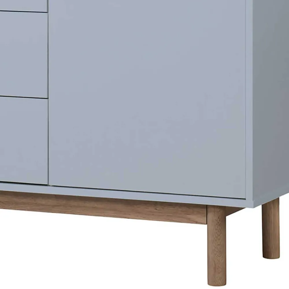 Wohnen Sideboards*Große Kombi-Kommode in Grau mit Eiche - Caldaro