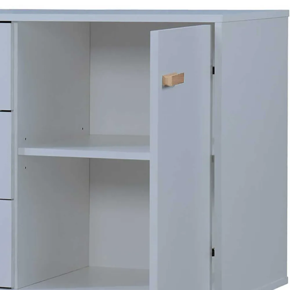 Wohnen Sideboards*Große Kombi-Kommode in Grau mit Eiche - Caldaro