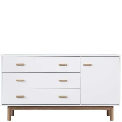 Wohnen Küchenschränke|Sideboards*Große Kombi-Kommode in Weiß mit Eiche - Savuta