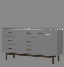 Wohnen Küchenschränke|Sideboards*Große Kombi-Kommode in Weiß mit Eiche - Savuta