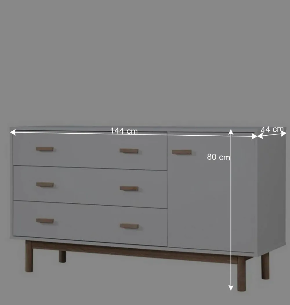 Wohnen Küchenschränke|Sideboards*Große Kombi-Kommode in Weiß mit Eiche - Savuta