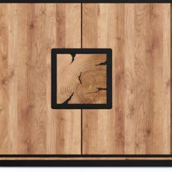 Wohnen Sideboards & Kommoden|Sideboards & Kommoden*Große Kombi-Kommode in Wildeiche mit Schwarz - Shipper