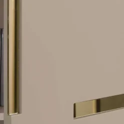 Wohnen Designermöbel*Große Kommode in Taupe mit Spiegel in Bronze - Fashiona