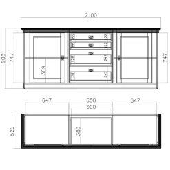 Wohnen Große Landhaus Anrichte zweifarbig - Diatara