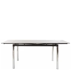 Wohnen Großer Ausziehtisch aus Schwarzglas & Chrom - Tedyra
