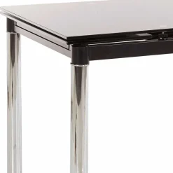 Wohnen Großer Ausziehtisch aus Schwarzglas & Chrom - Tedyra