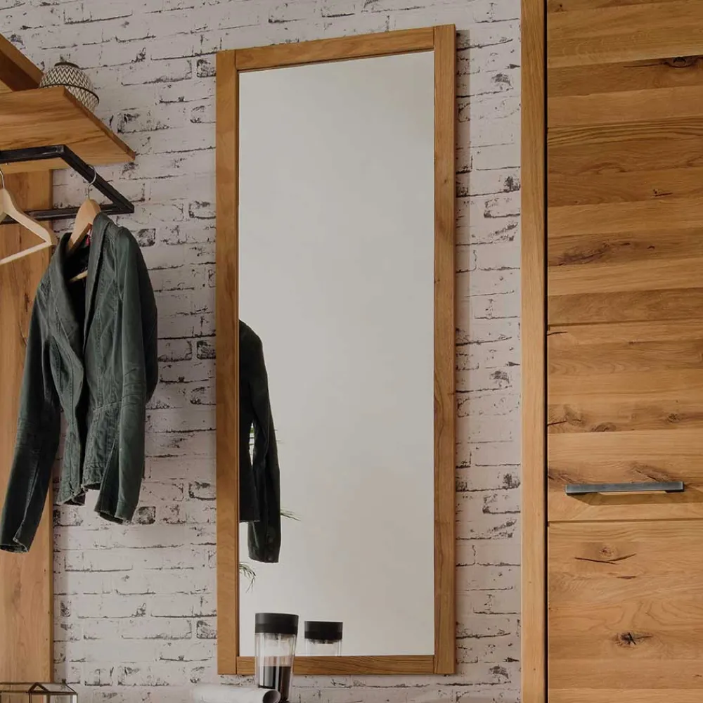 Wohnen Großer Dielen Spiegel mit Holzrahmen - Mulcian