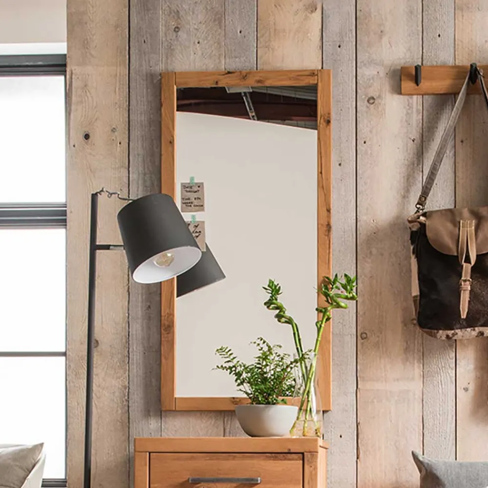 Wohnen Großer Dielen Spiegel mit Holzrahmen - Mulcian