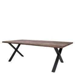 Wohnen Schwarze Möbel|Naturholzmöbel*Großer Esszimmertisch aus Eiche Rauchfarben - Isabelon