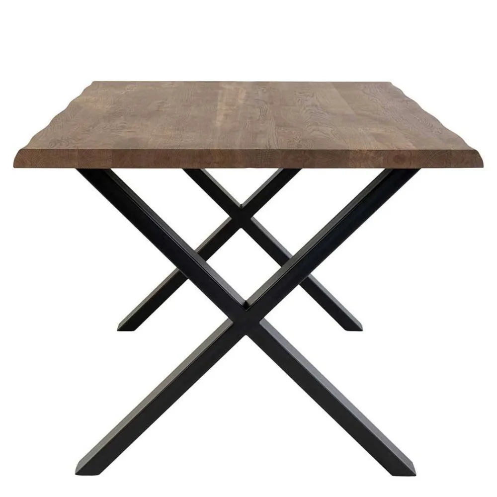 Wohnen Schwarze Möbel|Naturholzmöbel*Großer Esszimmertisch aus Eiche Rauchfarben - Isabelon