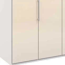 Wohnen Großer Gleittüren Kleiderschrank in Creme Glasbeschichtung - Zidarie