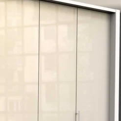 Wohnen Großer Gleittüren Kleiderschrank in Creme Glasbeschichtung - Zidarie