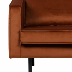 Wohnen Schwarze Möbel|Retro Möbel*Großer Loungesessel Naryon mit Samt in Rostfarben