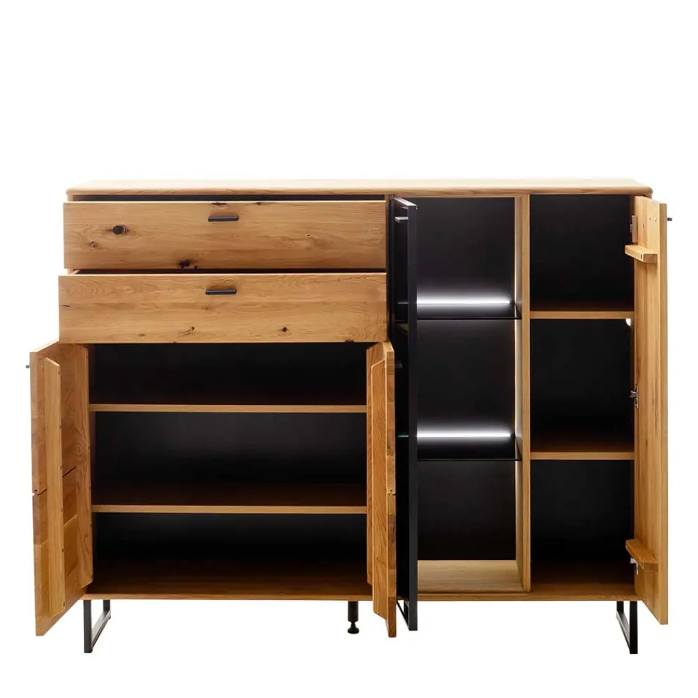 Wohnen Großes Highboard mit Metall Bügelgestell - Flacona