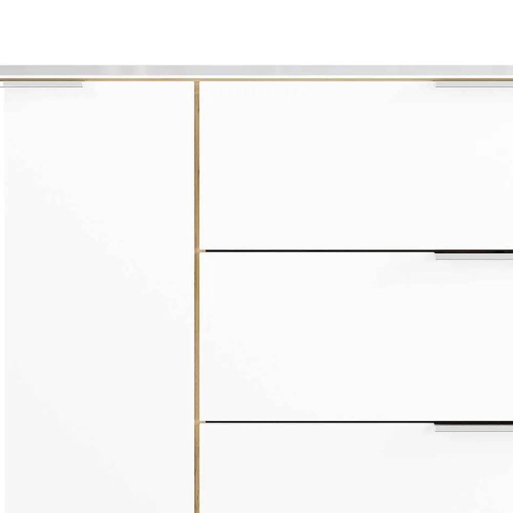 Wohnen Sideboards & Kommoden|Wohnzimmerschränke*Großes Sideboard in Wildeiche & Weiß - Riodna