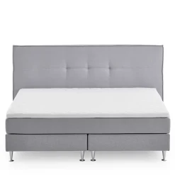 Wohnen Betten|Betten*H3 Boxspringbett in Hellgrau Stoff & Chrom - Tuwedia