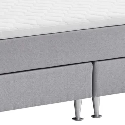 Wohnen Betten|Betten*H3 Boxspringbett in Hellgrau Stoff & Chrom - Tuwedia