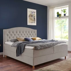 Wohnen Braune Möbel*H3 Komplettbett mit Bettkasten in Hellbraun - Furcia